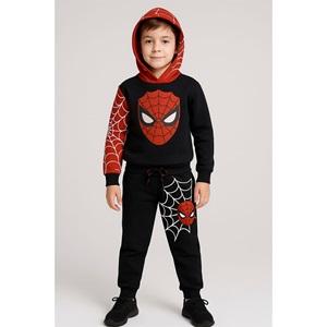 Spıderman 7552 Erkek Çocuk 3 İp Örümcek Adam Baskılı Kapşonlu Takım 3-6 Yaş