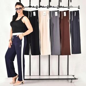 Elit Lıfe 88 Bayan Modal Enjeksiyon Kuş Baskılı Geniş Paçalı Cepli Parçalı Eşofman Alt S-2XL