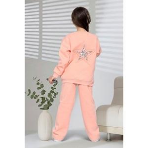 Tospik 40013 Kız Çocuk 3 ip Pullu Yıldız Aplike Nakışlı Sıfır Yaka Takım 3-10 Yaş