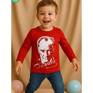 Meleğim Life 20252029 Çocuk Penye K.atatürk Baskılı Uzun Kol Sıfır Yaka Badı 9-12 Yaş