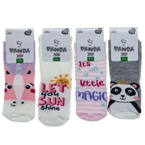 Panda P04 Kız Bebek Desenli Yıkamalı Soket Çorap