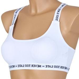 Deza 5021 Bayan Pedli Düz Mikro Sporcu Büstiyer- Beyaz - 90-95