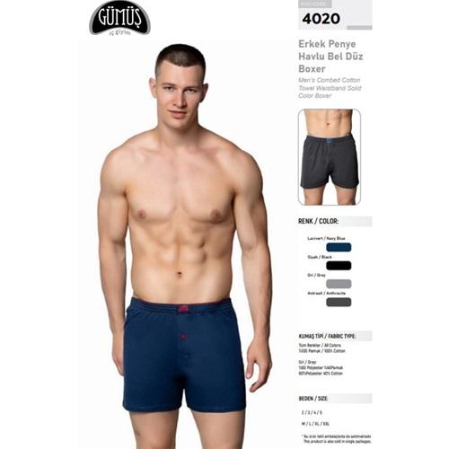 Gümüş 4020 Erkek Havlu Bel Likralı Boxer