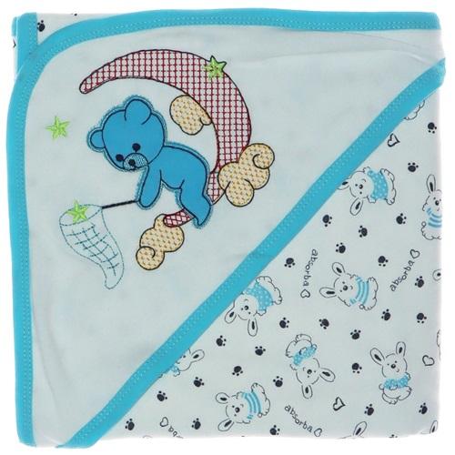 Msa 1148 Desenli İnterlok Çift Kat Nakışlı Şapkalı Battaniye 0-1 Ay