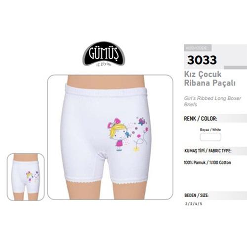 Gümüş 3033 Kız Paçalı Boxer