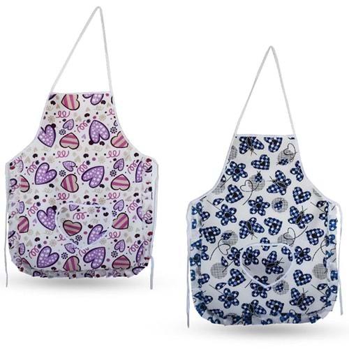 Gülcü Desenli Carse Fırfırlı Mutfak Önlüğü