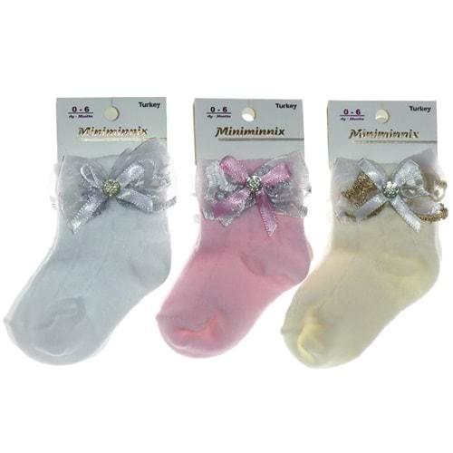 Bella Calze 3012 Aksesuarlı Bebe Çorap 0-6 AY