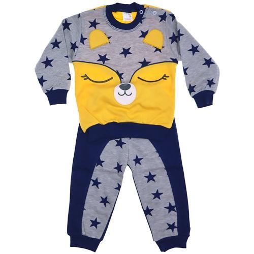 1234-Yıldızlı Rakun Nakışlı Erkek Takım*2 Yaş