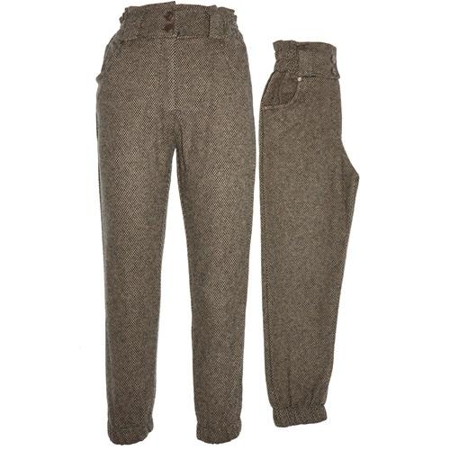 Markam 2257 Jakarlı Fermuarlı Düğmeli Yüksek Kız Çocuk Pantolon 5-8 Yaş