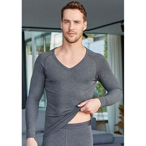 Berrak 758 Termal Uzun Kollu V Yaka Erkek İçlik Tek Üst