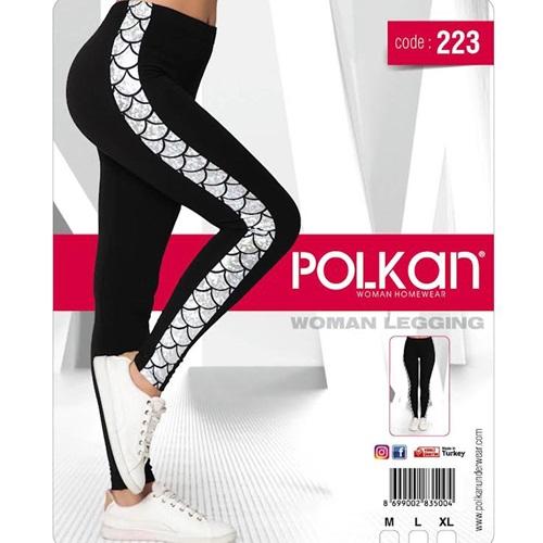 Polkan 223 Yan Parlak Şeritli Likralı Bayan Tayt