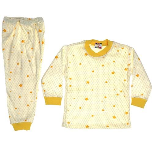 Emek Bebe Puantiyeli Yıldız Desenli Çocuk Pijama Takımı 4-5-6 Yaş