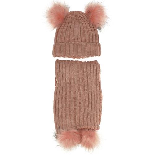 Vemod Bayan 4 Ponponlu Şapka Atkı Takım