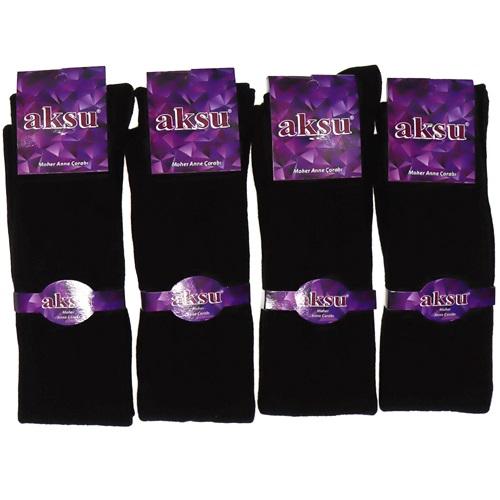 Aksu 0892 Bayan Moher Yün Dizüstü Anne Çorabı - Gri