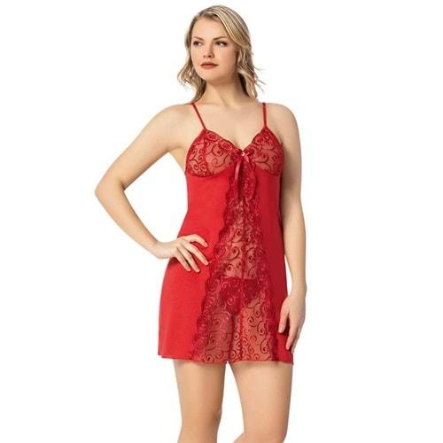 Kota 6338 Modelli Penye Dantelli Gecelik Takım