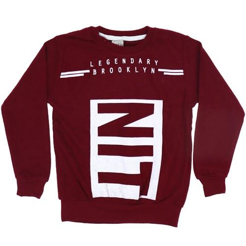 Erenbey 1666 Brooklyn Baskılı Sıfır Yaka Selanik Erkek Çocuk Sweatshirt 3-7 Yaş