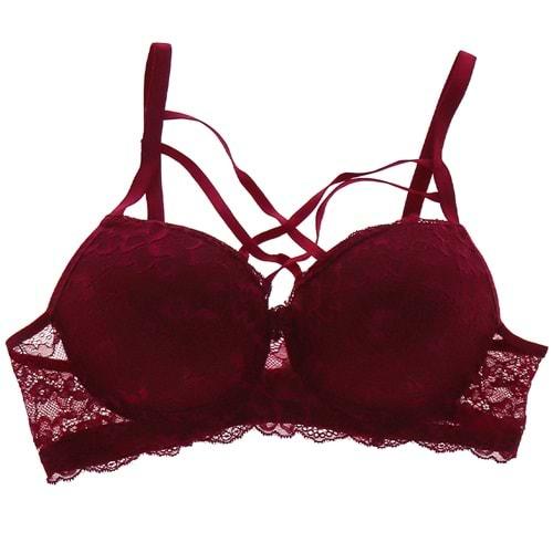 Ebru 1161 Bayan Dantelli Çapraz Askılı Dolgulu Sütyen 75-90