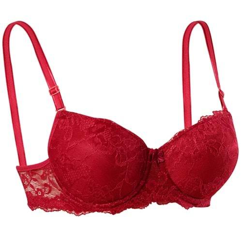 Ebru 1104 Silikonlu Dantelli Boş Dolgusuz Bayan Sütyen 75-95