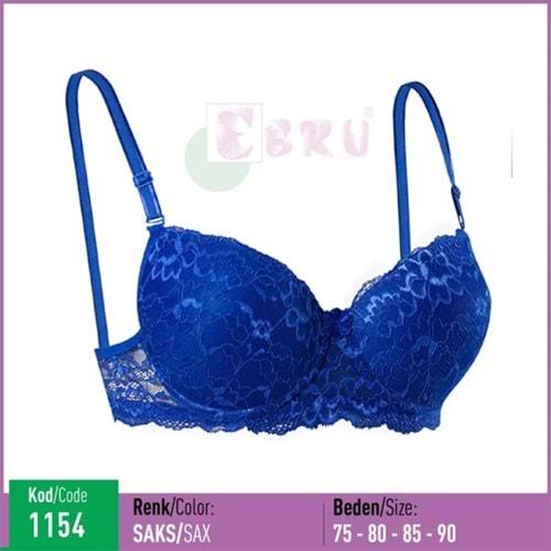Ebru 1154 Bayan Slikonlu Dolgulu Dantelli Sütyen 75-90