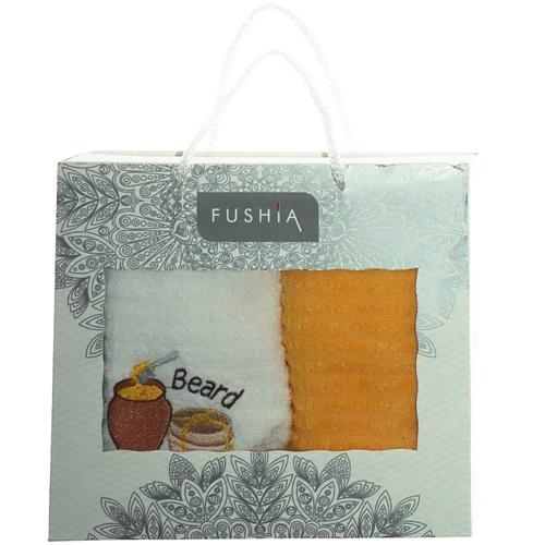Fushia 003690 Beard Nakışlı 2 li Kapadokya Kutu Havlu Set 40x60 cm