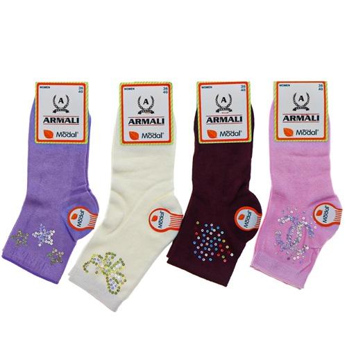 Armalı Bayan Modal Pullu Patik Çorap