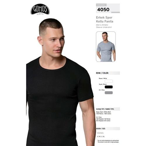 Gümüş 4050 Erkek Bisiklet Yaka Kısa Kol Atlet