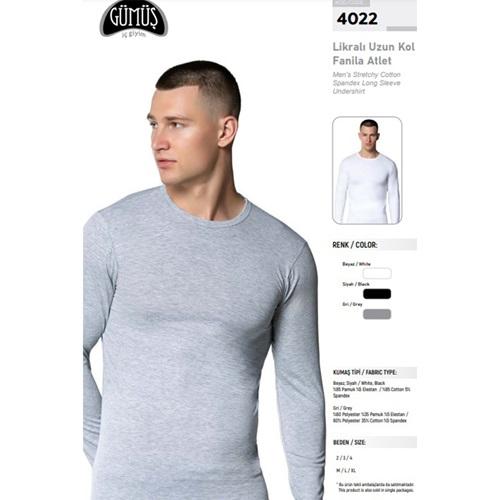 Gümüş 4022 Erkek Bisiklet Yaka Uzun Kol Fanila