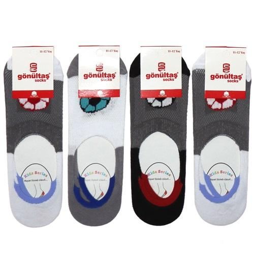 Gönültaş Erkek Çocuk Coton Desenli Likralı Babet Çorap