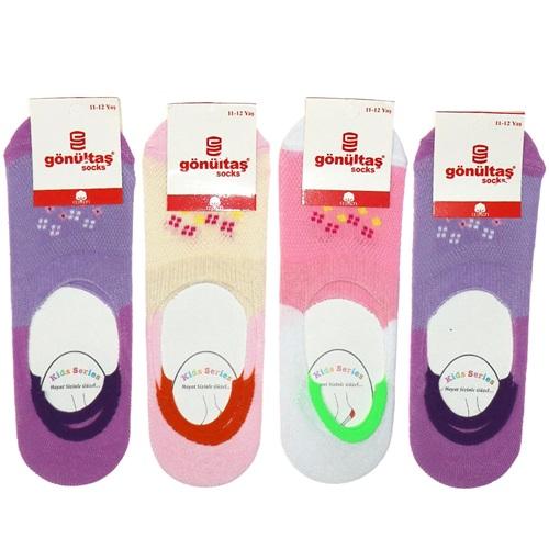 Gönültaş Kız Çocuk Coton Desenli Likralı Babet Çorap