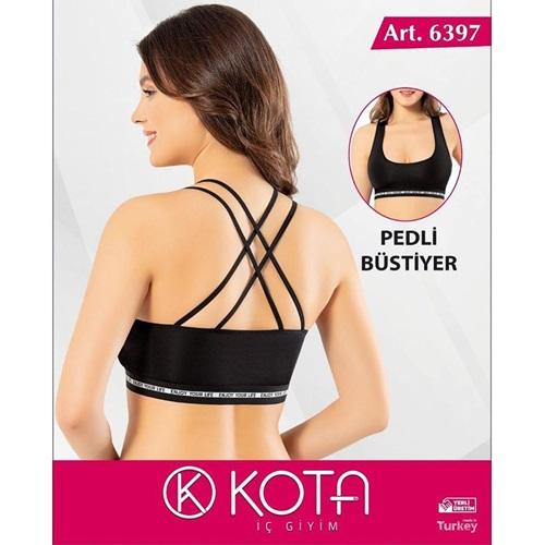 Kota 6397 Bayan Pedli Yazı Detaylı Sırt Çapraz Askı Büstiyer