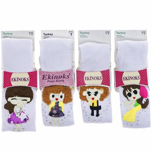 Ekinoks Kız Çocuk Figürlü Penye Külotlu Çorap