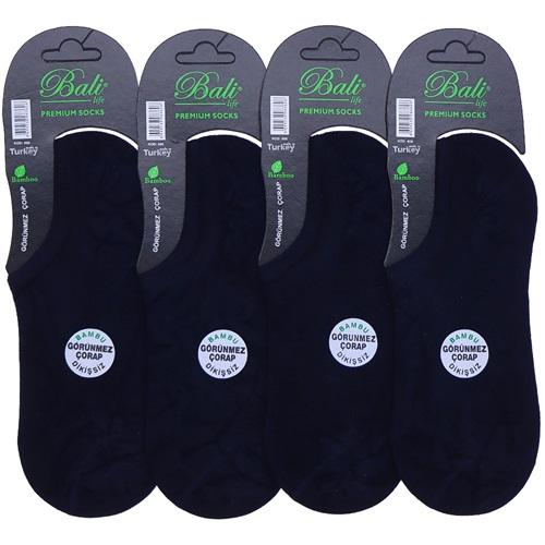 Bali 606 Erkek Bambu Likralı Görünmez Dikişsiz Sneakers Çorap - Beyaz