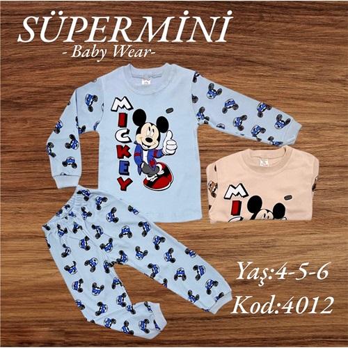 Süpermini 4012 Erkek Çocuk Penye Mickey Baskılı Takımı 4-6 Yaş