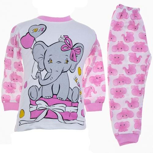 Süpermini 3185 Filli Desenli 2 li Kız Çocuk Pijama Takımı 4-6 Yaş