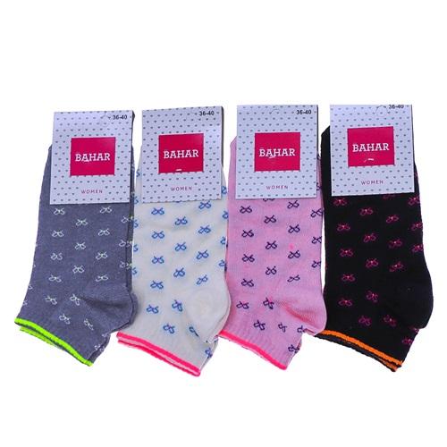 Bahar 0081 Bayan Desenli Likralı Patik Çorap