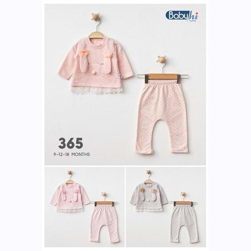 Baby Hi 365 Kız Bebe Sarkan Kulaklı 2Li Takım 6-9-12 Ay