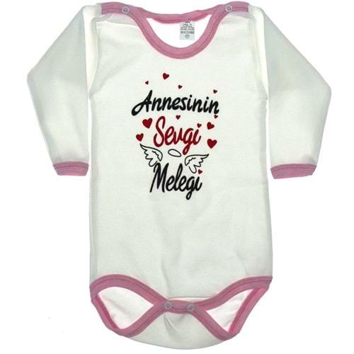 Hoppi Baby Çıtçıtlı U. Kol Annesinin Sevgi Meleği Baskılı Badi 6 lı 03 Ay 3 Yaş