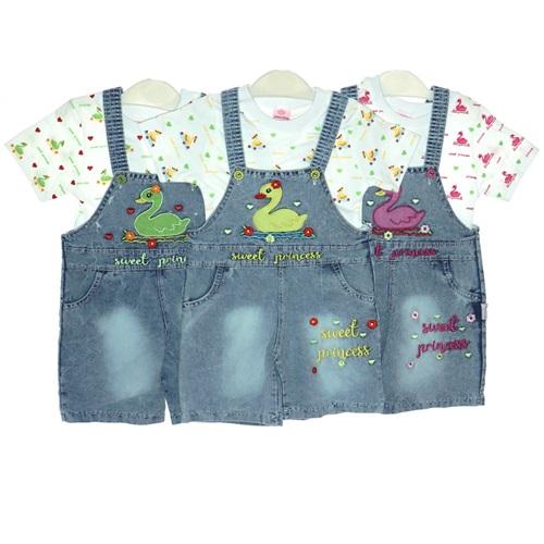 Mandalino 428 Bebe Kot Ördek 2 li Salopet Takım 12-18-24 Ay