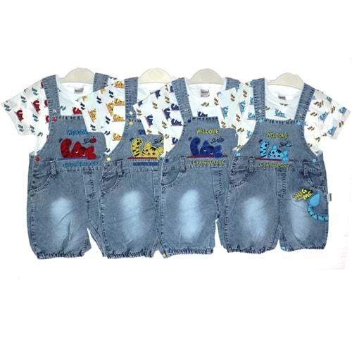 Mandalino 426 Bebe Kot K.Kedili 2 li Salopet Takım 12-18-24 Ay