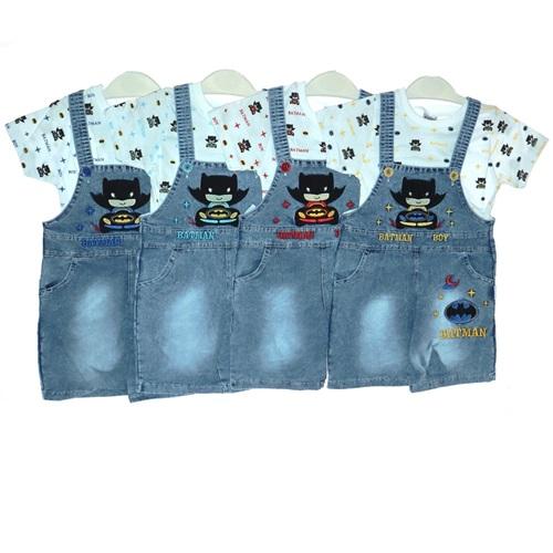 Mandalino 431 Bebe Kot Batman 2 li Salopet Takım 12-18-24 Ay