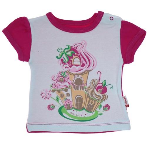 Pabbuc Baby Kız Bebe Baskılı Tişört 3-6-9-12 AY