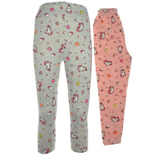 Pattiş Kız Çocuk Likralı Unicorn Baskılı Tayt 3-12 Yaş
