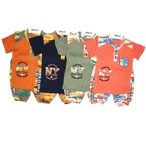 Sedello 3035 Erkek Bebe Kamuflaj 2 li Takım 6-12-18-24 Ay