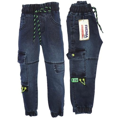 Rema 1370 Erkek Çocuk Kargo Cep Lastikli Kot Pantolon 3-7 Yaş
