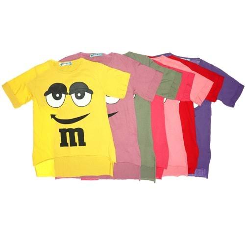 Damlanur Kız Çocuk Yüz Baskılı Tunik 9-12 Yaş