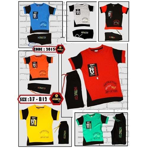 Mubix 2015 Erkek Çocuk Kompakt Penye Baskılı Şortlu Takım 3-7 Yaş