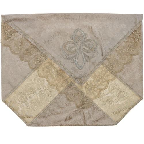 ÖFG Kadife İncili Kenar Güpürlü Zambak Zarf Bohça