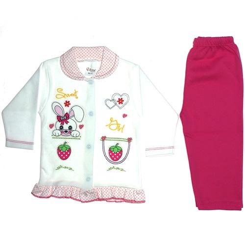 Çikita 225 Kız Çocuk Önü Fırfırlı takım 1-2-Yaş