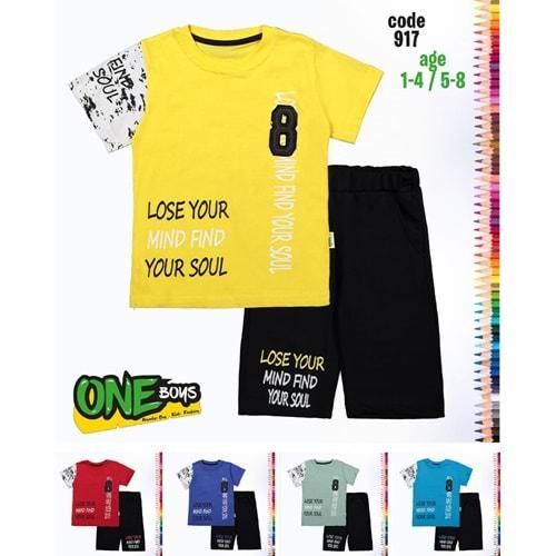 One Boys Erkek Çocuk Lose Your Baskılı Penye Şortlu Tişört Takım 1-4 yaş