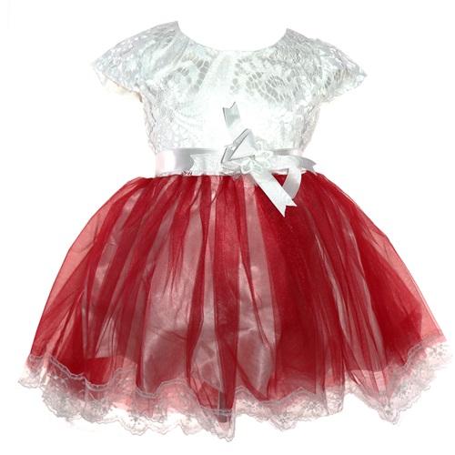 Oynar Bebe Kız Çocuk Dantelli Tül Abiye Elbise 6-9 Yaş